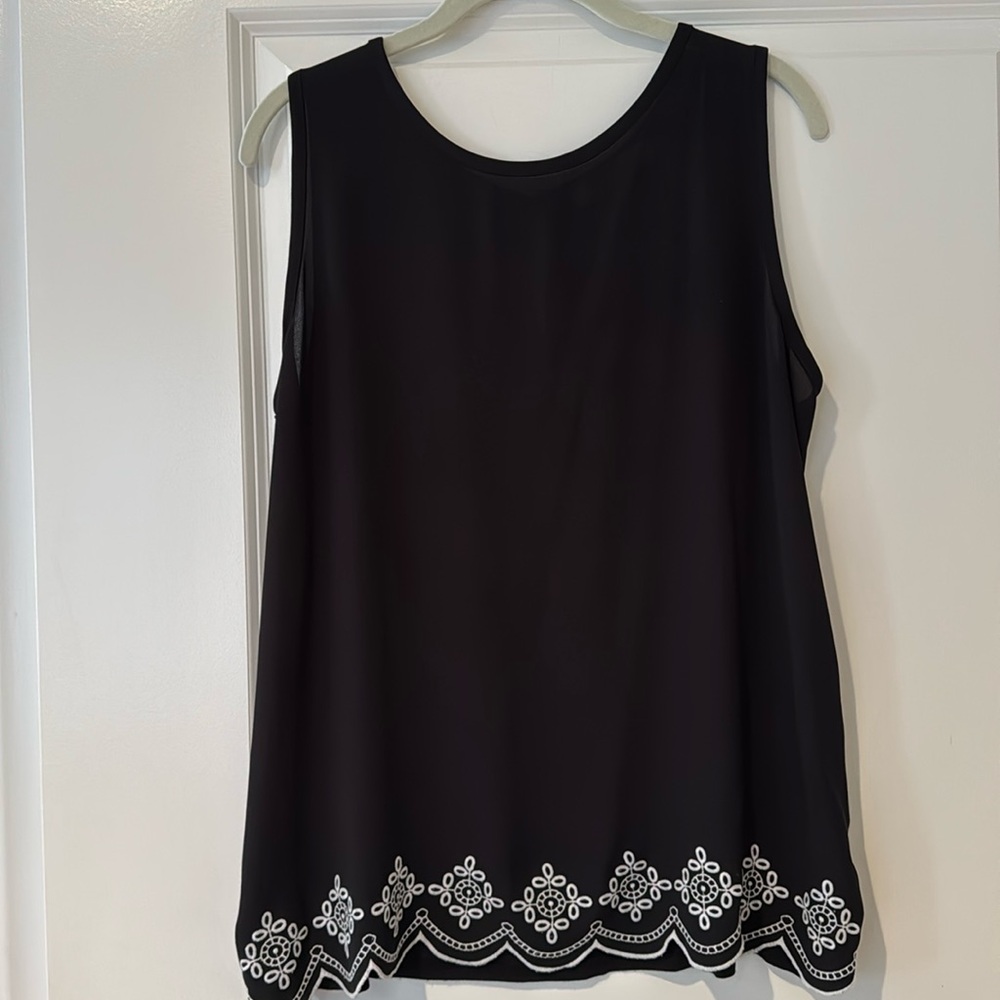LOFT Embroidered Sleeveless Top